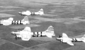 The aircraft that crashed in 1948 were far from the only B-17s modified to fly without onboard crew. Here, four QB-17s of the 1st Experimental Guided Missiles Group fly over New Mexico in April 1946.