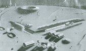 Artist's conception of a lunar base prepared for the Army's Project Horizon study.