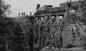 Bridge on Orange & Alexandria Railroad, as repaired by Union Army engineers under Col. Herman Haupt. (Attributed to Andrew J. Russell/Library of Congress via Wikipedia)